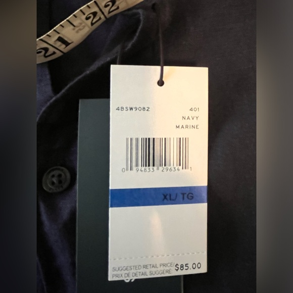 Perry Ellis | Men’s Linen Blend Navy Blue Front Open Shirt; Size XL (tall) NWT - Picture 10 of 15